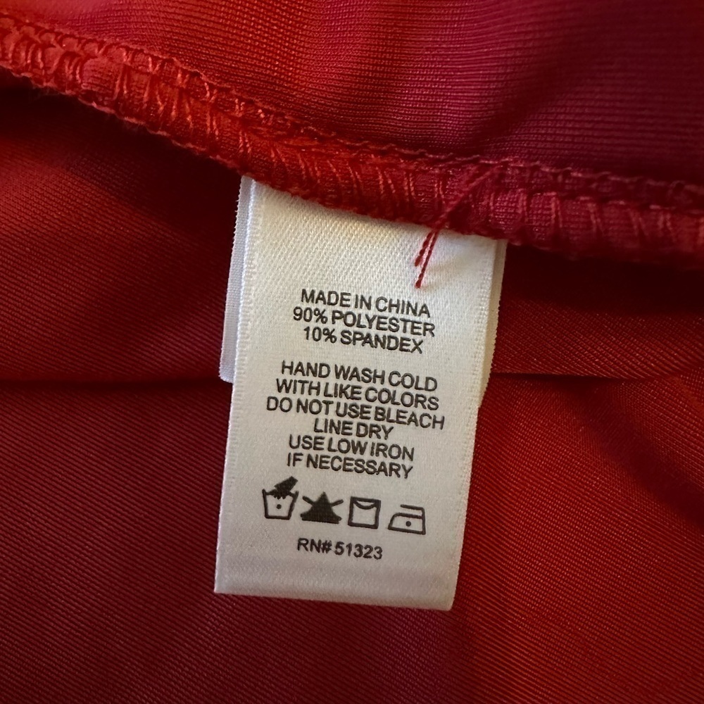 State V-Neck Velvet Button Front Top Red - Picture 9 of 10